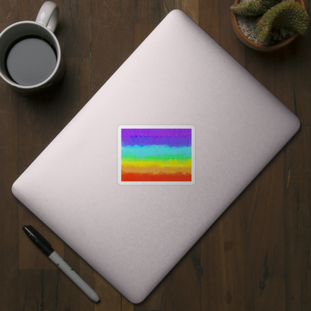 Bright Rainbow Tie Dye Watercolor Gradient Stripe by faiiryliite